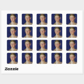 Hoofd van een jong Man Vierkante Sticker (Vel)