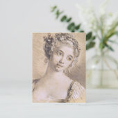 Hoofd van een jong meisje briefkaart (Staand voorkant)