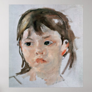 Hoofd van een jong meisje poster