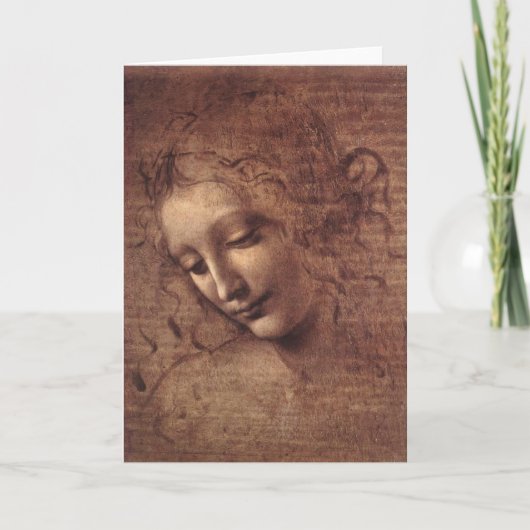 Hoofd van een Jonge Vrouw met Slonzig Haar Kaart (Voorkant)