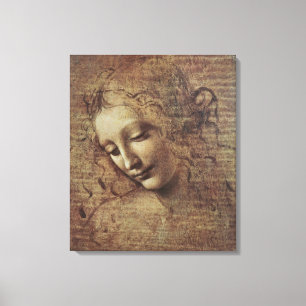 Hoofd van een Jonge Vrouw met Slonzig Haar of, Canvas Afdruk