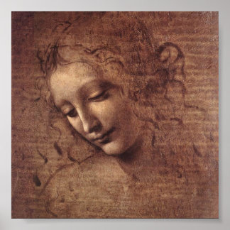 Hoofd van een jonge vrouw met Tousled Hair (Leda) Poster