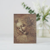 Hoofd van een jonge vrouw met Tousled Hair of, Led Briefkaart (Staand voorkant)