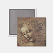 Hoofd van een jonge vrouw met Tousled Hair of, Led Magneet (Voorkant / Achterkant)