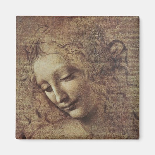 Hoofd van een jonge vrouw met Tousled Hair of, Led Magneet (Voorkant)