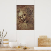 Hoofd van een jonge vrouw met Tousled Hair of, Led Poster (Keuken)