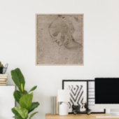 Hoofd van een jonge vrouw poster (Thuiskantoor)