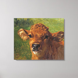 Hoofd van een kalf (door Rosa Bonheur) Canvas Afdruk