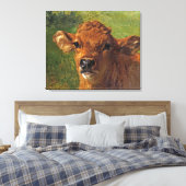 Hoofd van een kalf (door Rosa Bonheur) Canvas Afdruk (Insitu (Slaapkamer))