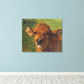 Hoofd van een kalf (door Rosa Bonheur) Canvas Afdruk (Insitu (Houten vloer))
