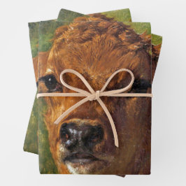 Hoofd van een kalf (door Rosa Bonheur) Inpakpapier Vel