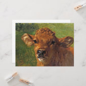 Hoofd van een kalf (door Rosa Bonheur) Kaart (Voorkant / Achterkant in situ)
