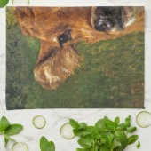 Hoofd van een kalf (door Rosa Bonheur) Theedoek (Gevouwen)