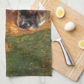 Hoofd van een kalf (door Rosa Bonheur) Theedoek (Quarter Fold)