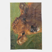 Hoofd van een kalf (door Rosa Bonheur) Theedoek (Verticaal)