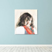 Hoofd van een kind canvas afdruk (Insitu (Houten vloer))