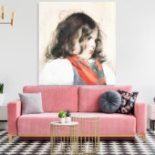 Hoofd van een kind canvas afdruk (Insitu (Woonkamer))