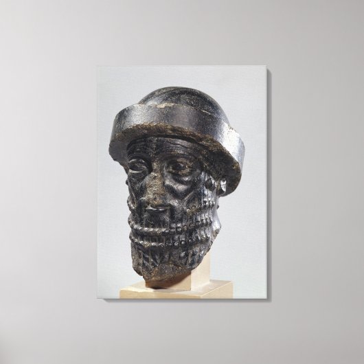 Hoofd van een koning, mogelijk Hammurabi, koning v Canvas Afdruk (Voorkant)