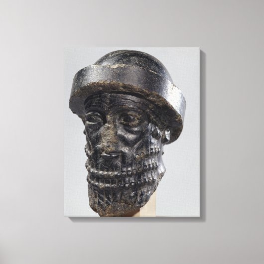 Hoofd van een koning, mogelijk Hammurabi, koning v Canvas Afdruk (Voorkant)