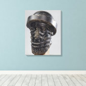 Hoofd van een koning, mogelijk Hammurabi, koning v Canvas Afdruk (Insitu (Houten vloer))