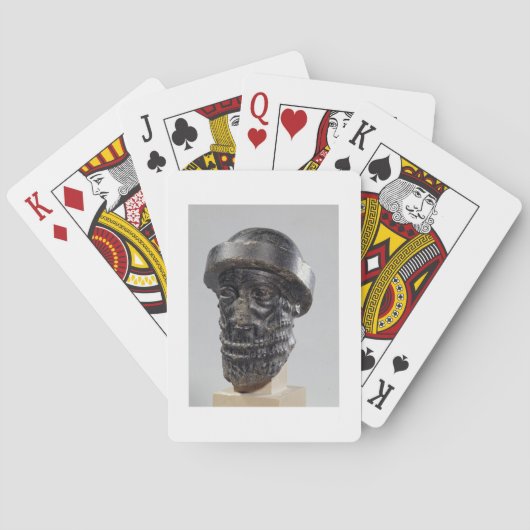 Hoofd van een koning, mogelijk Hammurabi, koning v Pokerkaarten (Achterkant)