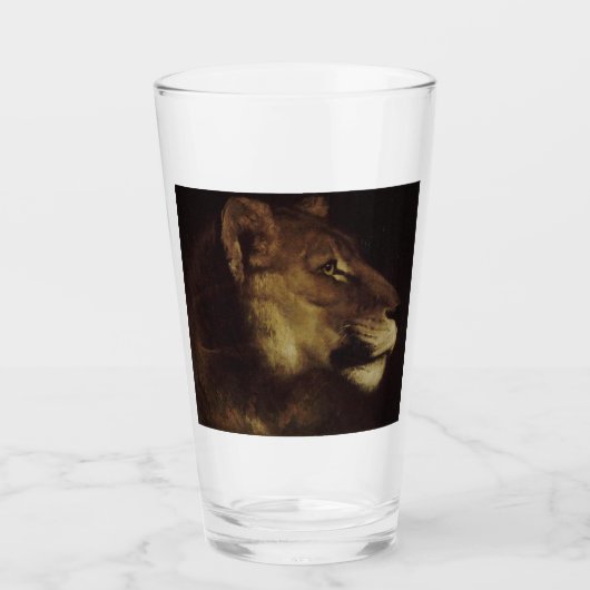 Hoofd van een leeuw (in het wild levende dieren) glas (Voorkant)