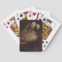 Hoofd van een leeuw (in het wild levende dieren) pokerkaarten