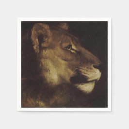 Hoofd van een leeuw (in het wild levende dieren) servet