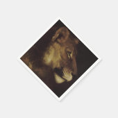 Hoofd van een leeuw (in het wild levende dieren) servet (Hoek)