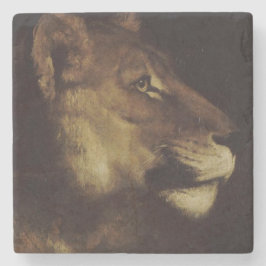 Hoofd van een leeuw (in het wild levende dieren) stenen onderzetter