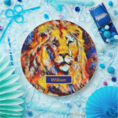 Hoofd van een Lion Kunst met naam Papieren Bordje (Feest)