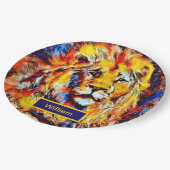 Hoofd van een Lion Kunst met naam Papieren Bordje (Gekanteld)