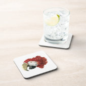 Hoofd van een Macaw (1725-1792) Aert Schouman Bier Onderzetter (Rechterzijde)