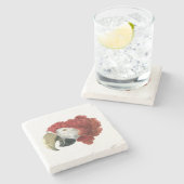 Hoofd van een Macaw (1725-1792) Aert Schouman Stenen Onderzetter (Zijkant)