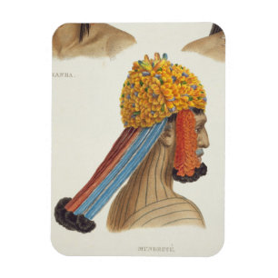 Hoofd van een man van de Mundrucu-stam uit 'Trave' Magneet