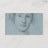 Hoofd van een meisje (zwarte en witte krijt op bla visitekaartje (Achterkant)