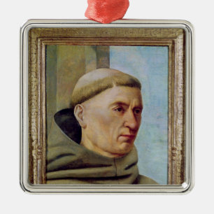 Hoofd van een monnik metalen ornament