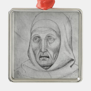 Hoofd van een monnik uit het Album van de Vallardi Metalen Ornament