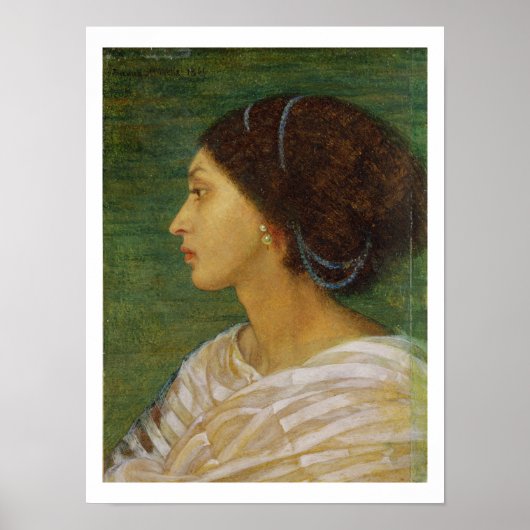 Hoofd van een Mulatto-vrouw, 1861 (olie op papier) Poster (Voorkant)