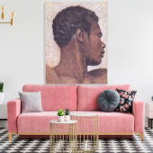 Hoofd van een neger canvas afdruk (Insitu (Woonkamer))