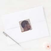 Hoofd van een neger vierkante sticker (Envelop)