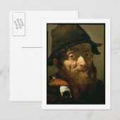 Hoofd van een oud Man, detail van portret van een  Briefkaart (Voorkant / Achterkant)