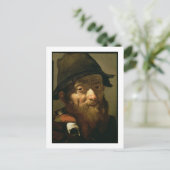 Hoofd van een oud Man, detail van portret van een  Briefkaart (Staand voorkant)