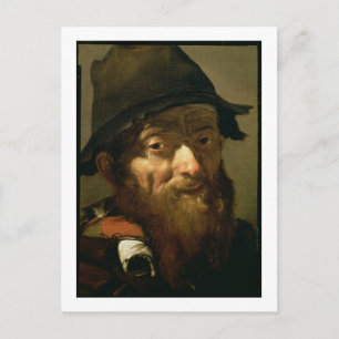 Hoofd van een oud Man, detail van portret van een  Briefkaart