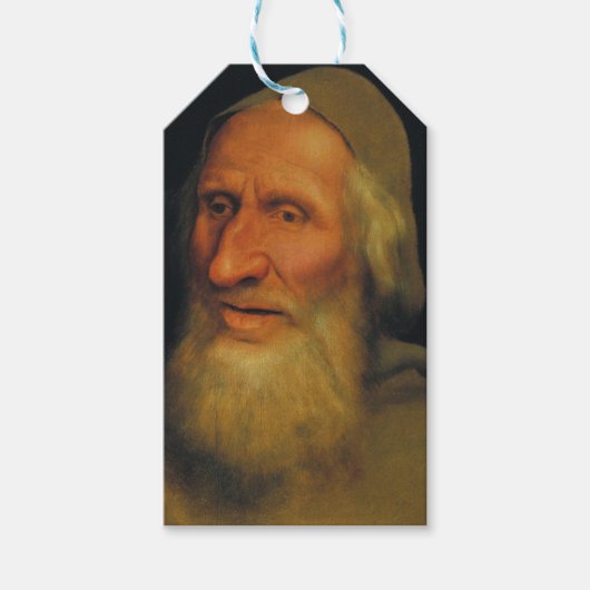 Hoofd van een oud Man (door Quentin Metsys) Cadeaulabel (Voorkant)
