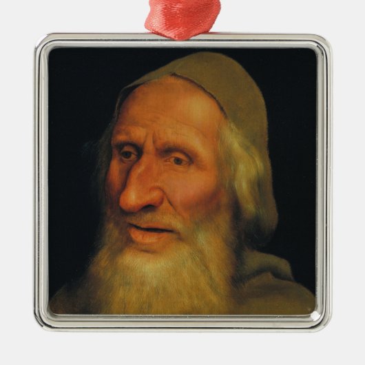 Hoofd van een oud Man (door Quentin Metsys) Metalen Ornament (Voorkant)