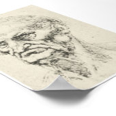 Hoofd van een oud Man, Leonardo da Vinci Poster (Hoek)
