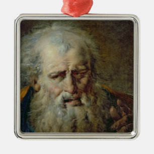 Hoofd van een oud Man Metalen Ornament