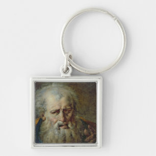 Hoofd van een oud Man Sleutelhanger