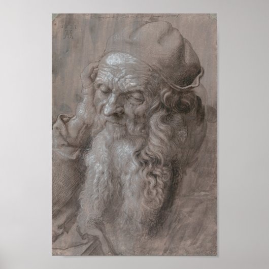 Hoofd van een oud Man van Albrecht Durer Poster (Voorkant)